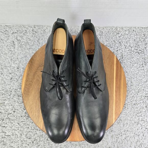 John Varvatos Mens 13 Gray Leather Casual Daily Handmade in Italy Chukka Boots main image 14